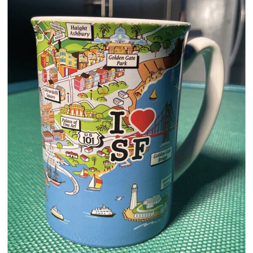 San Francisco Souvenir Mug Map of Area Tall 16oz Mug